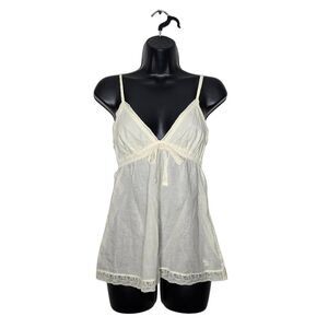 Vintage Y2K Abercrombie & Fitch Babydoll Tank Size Medium Lace Cottagecore
